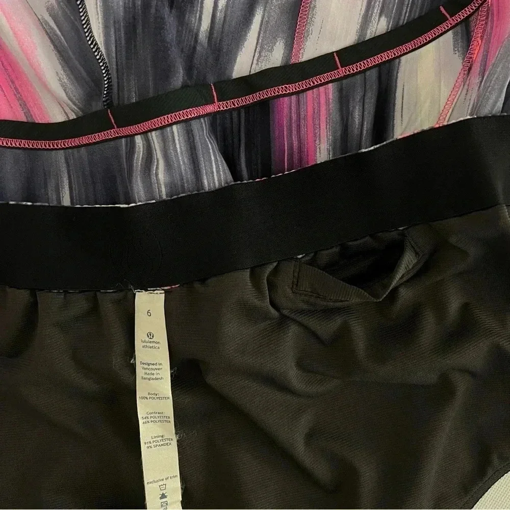 Lululemon Run Roll Down Size 6 Short Mirage Deep Indigo Built -In Underwear